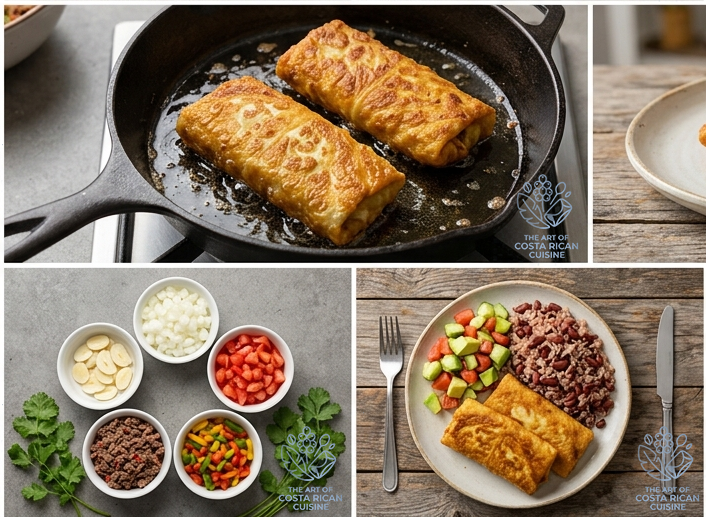 Almuercitos fritos (Costa Rican Stuffed Cabbage Fritters)